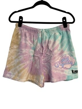BSR By Samii Ryan Tie Dye Try Again Cotton Casual Shorts NWOT